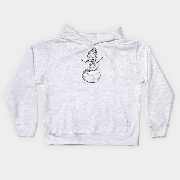 Snowman Kids Hoodie by rachelsfinelines